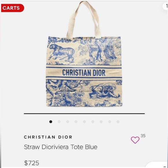 Dior Blue and Cream Totes with Toile de Jouy Pattern - Picture 1 of 7